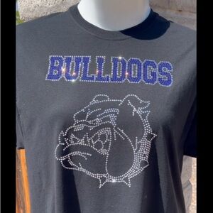 Black Bulldogs Rhinestone/Bling  T-Shirt